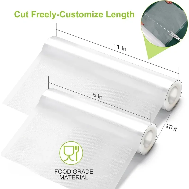 Vacuum Sealer Rolls Bag 6 Pack 3 Rolls 11