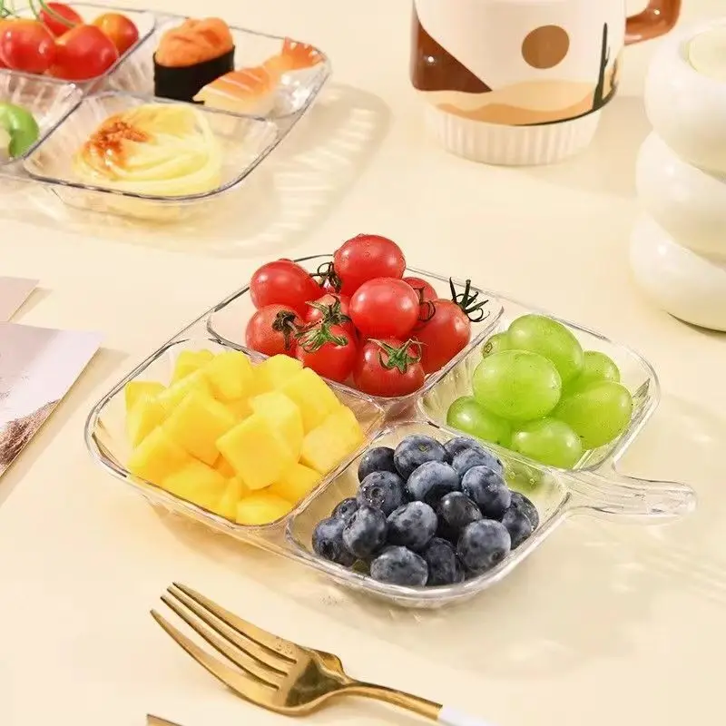 1pc Food Dish Bone Spitting Dish For Kitchen Snack Fruit Plate With Flat Bottom Ideal For Serving Food Snacks Kitchen Supply