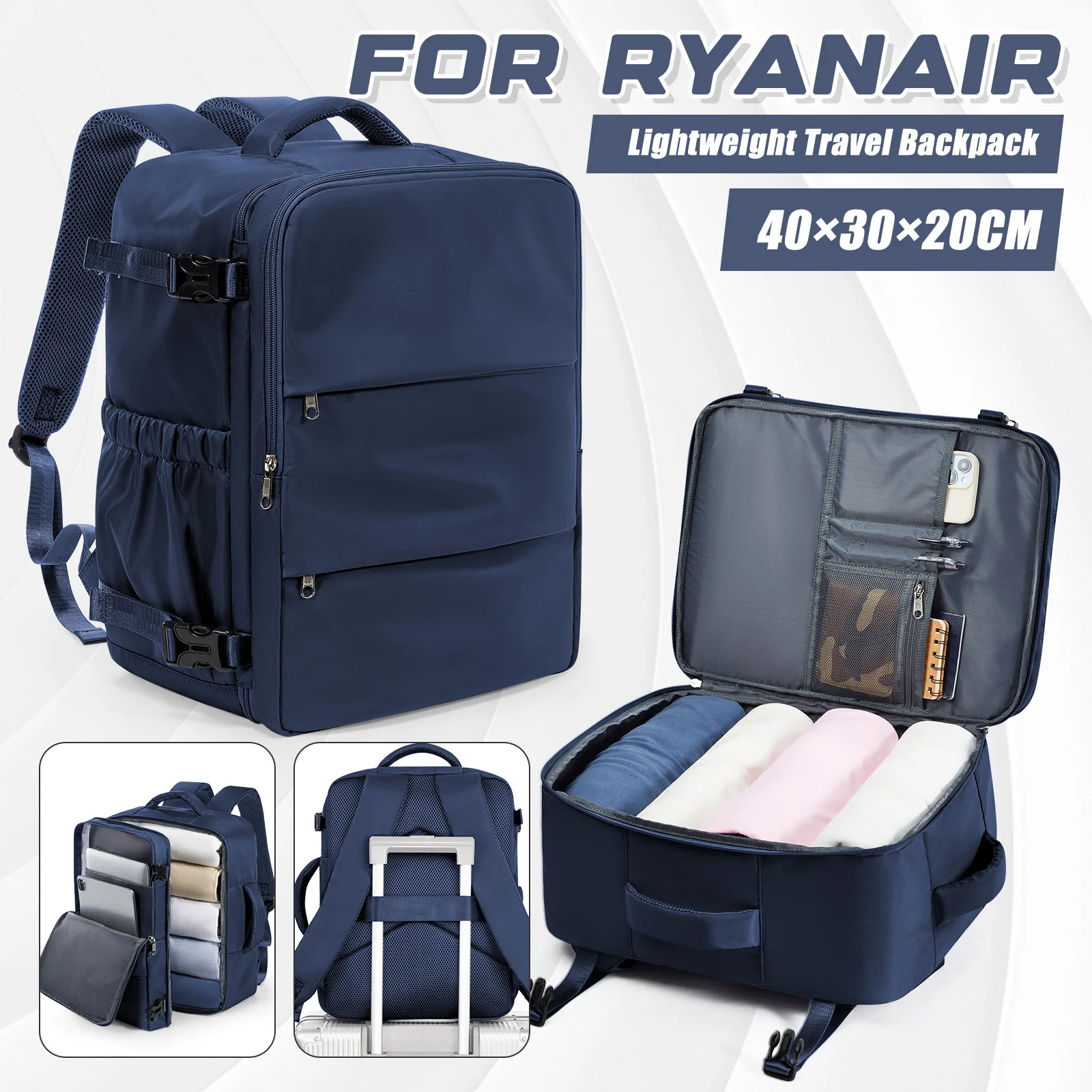 

Рюкзак для путешествий 40x30x20, одобренный для ручной клади Ryanair, ручная кладь, мужской рюкзак, женская/мужская рабочая сумка