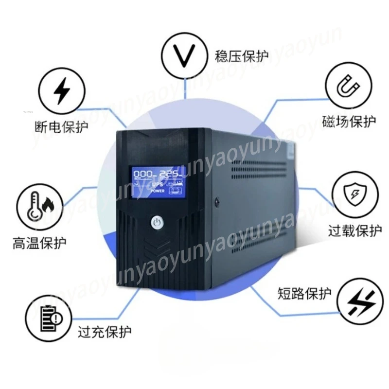 1000VA 600W Pure Sine Wave UPS 220V Voltage Stabilizer Emergency Backup Power Supply for Home Office Usage
