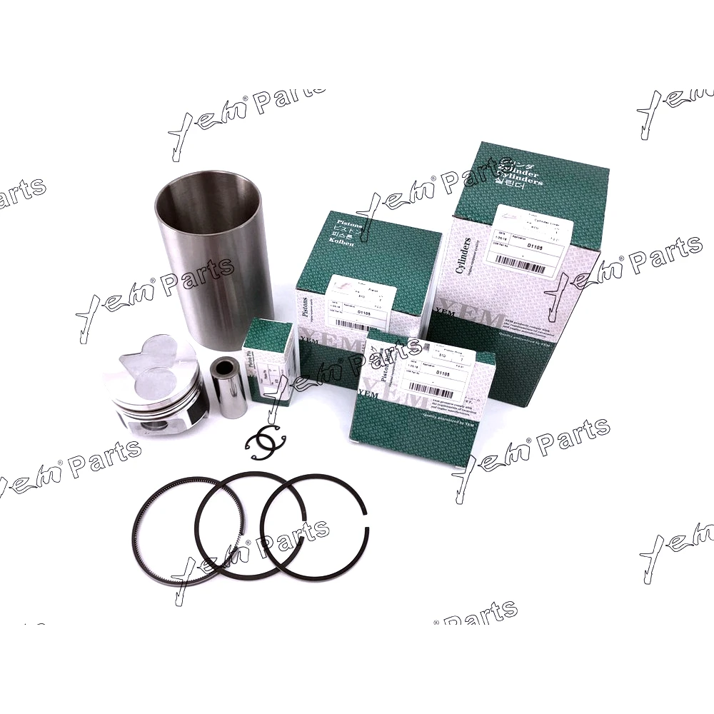 Hot Sell Liner Piston Kit Set STD For Kubota D1105 (Liner+Piston+Ring+Pin Bush x3) Engine Parts