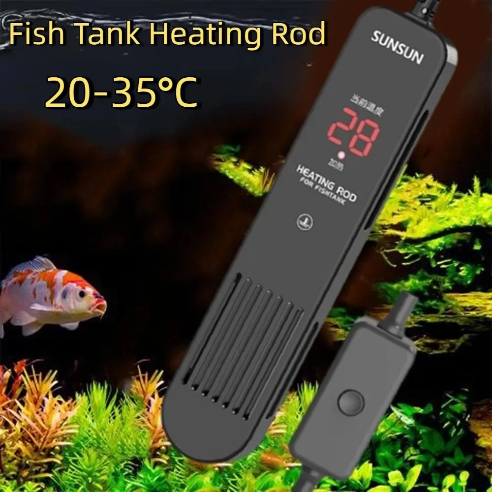 LCD Display 20-35°C Digital Fish Tank Heater Rod Intelligent Control Leave Water Power Off Adjustable Water Heating Rod