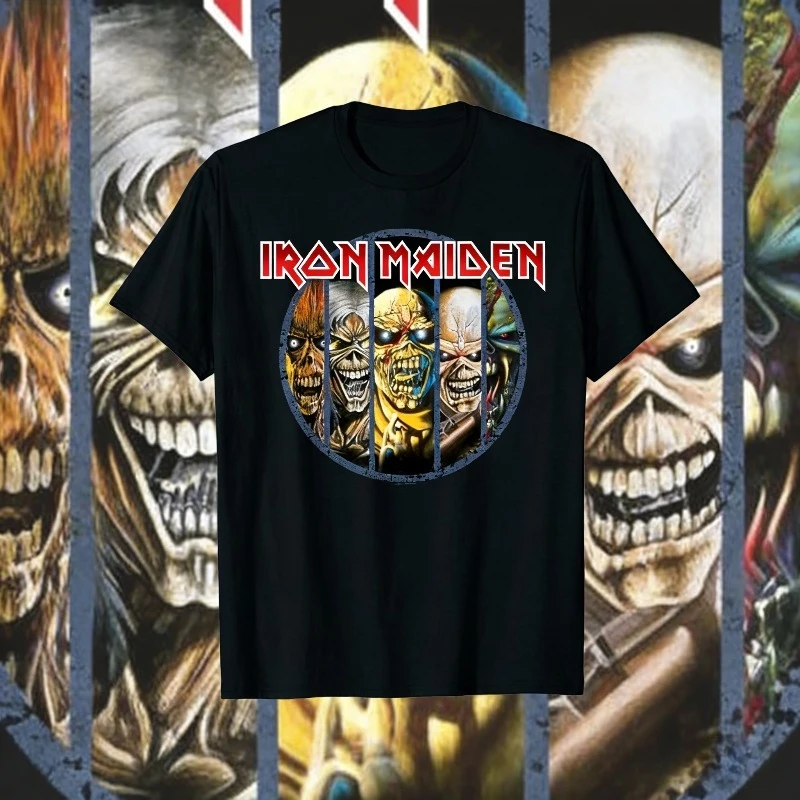 

Лето 2023, футболка Iron Maiden Somewhere in Time из 100% чистого хлопка с принтом, винтажная футболка с рок-группой Eddie Cyborg MOTO