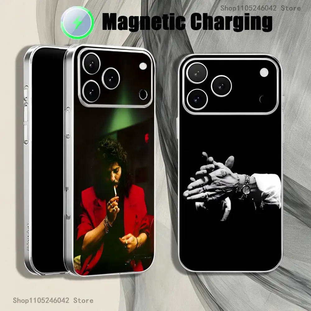 

C-Camaron De La Isla For iPhone 17,16,15,14,13,12,11Pro,Max,Plus,Mini,SE Transparent White Phone Case Magnetic Wireless Charging