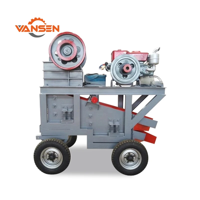 

Small Portable diesel Engine Mobile Stone Rock Jaw Crusher Machine with Vibration Screen Stone Crushing Mining Machinery