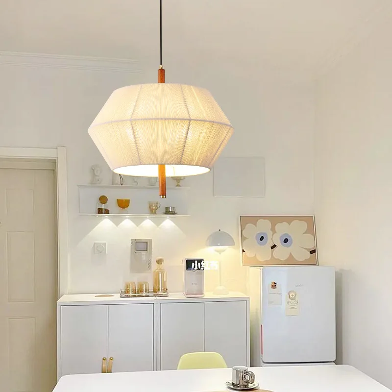 الوسابي نمط الرجعية القطن والكتان الثريات النمط الياباني B & B فندق غرفة الشاي دراسة الجوز اللون مطعم جزيرة الإضاءة #3