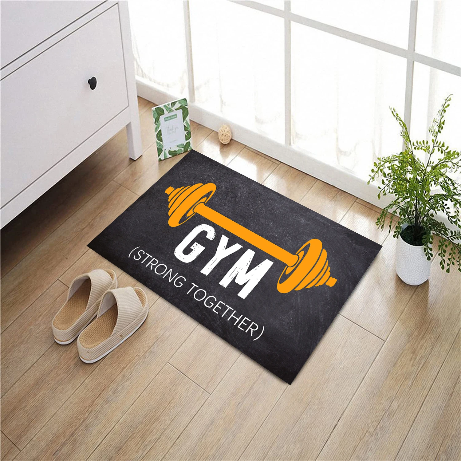 Welcome Gym Fitness Trainer Doormat Custom Name Motivational Front Door Mat Personalized Welcome Mat Indoor Outdoor Entrance Rug