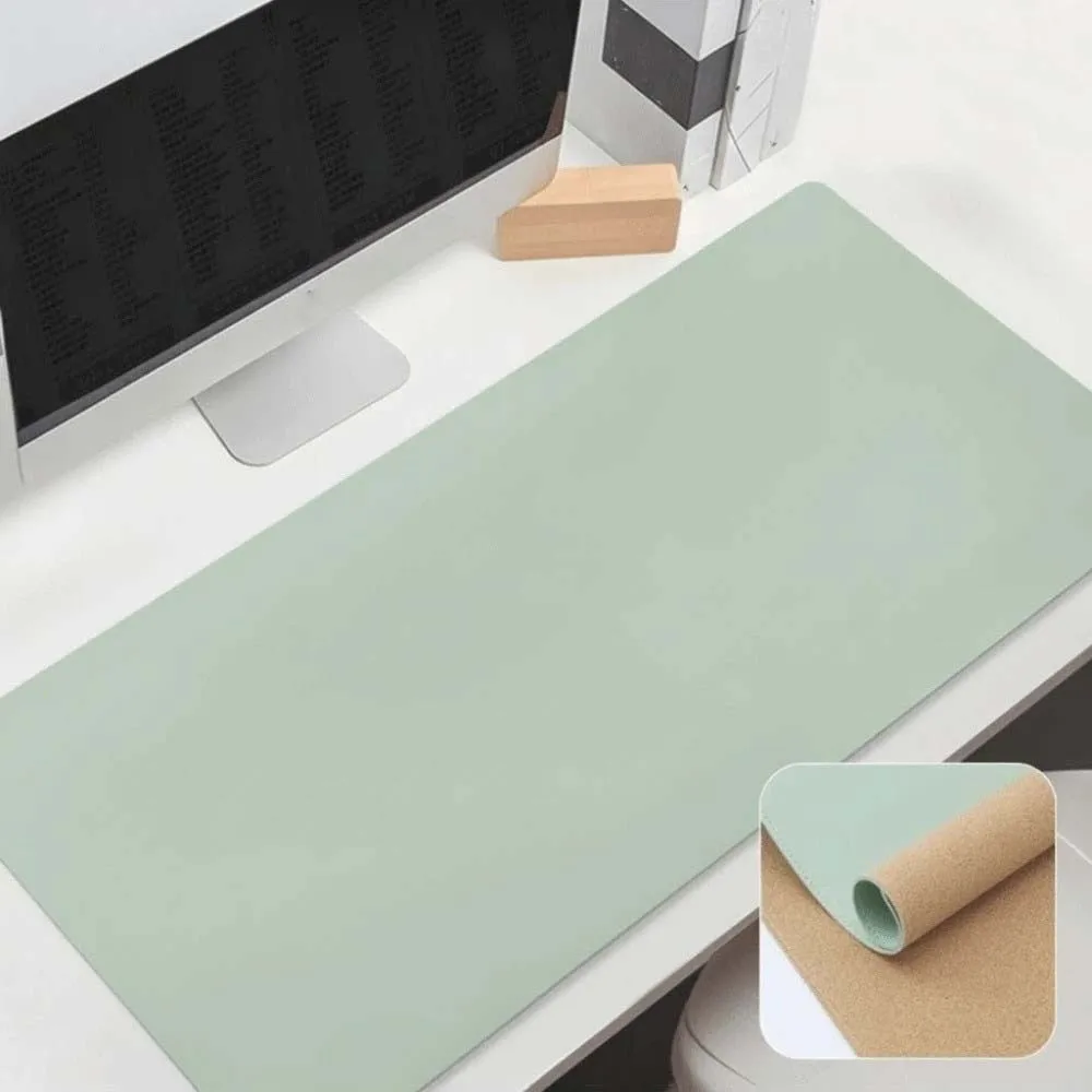 Desk Blotter Leather Writing Pad Cork Waterproof Table Protector Double-sided Large Keyboard Mat Workers - view 3
