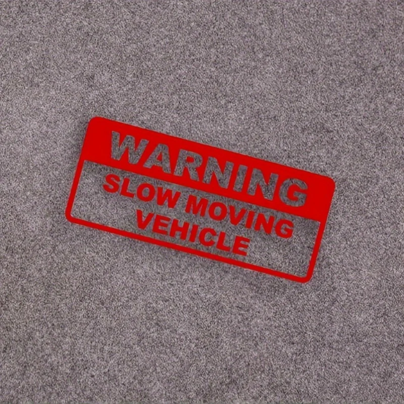 Picture 6: 1pc WARNING Slow Moving Vehicle Vinyl Sticker, PVC Warning Decal for Car Exterior Decor