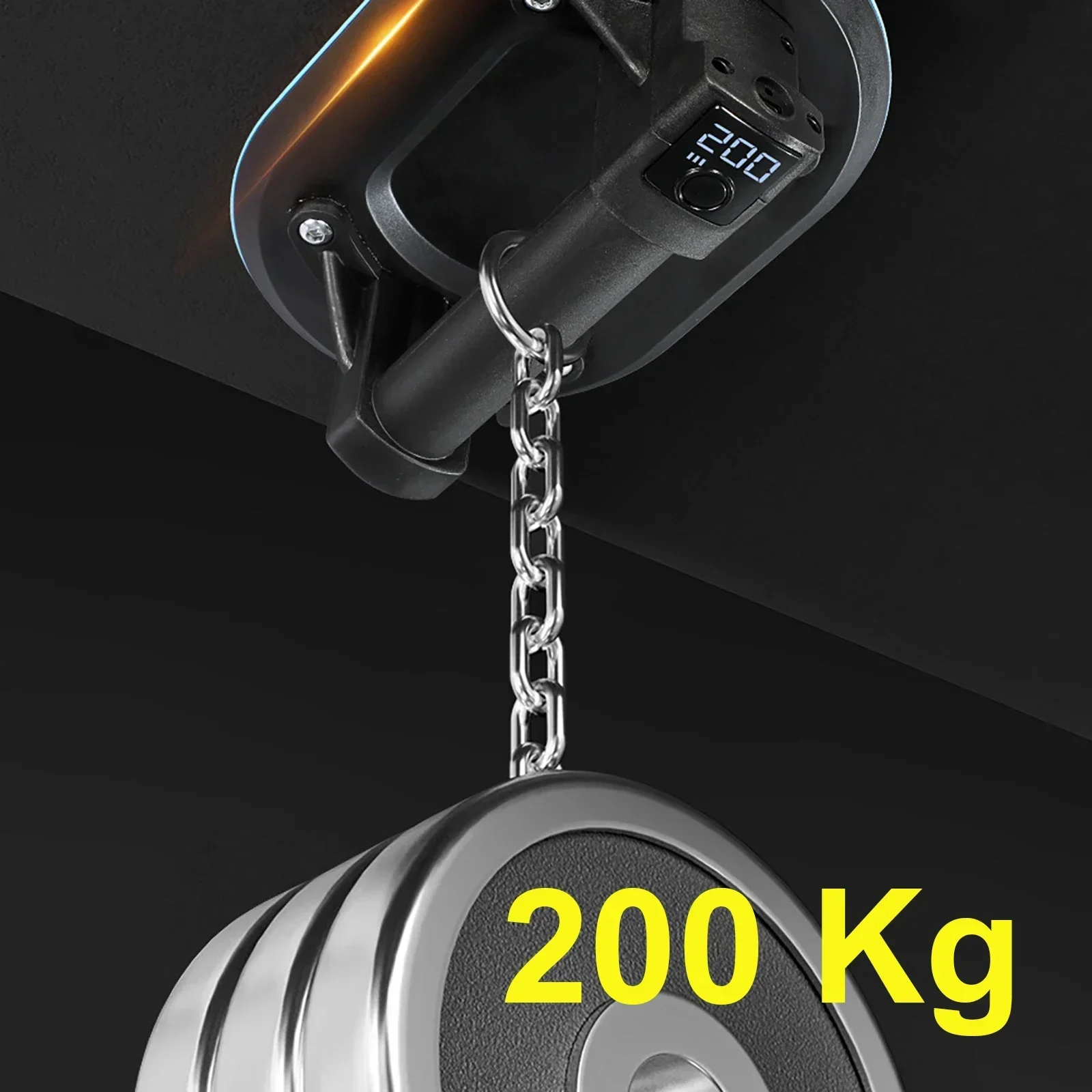 โหลด 200 กก.เกรดอุตสาหกรรมไฟฟ้าดูดสูญญากาศถ้วย Heavy Lifter หินแกรนิตแก้วกระเบื้อง Suckers ยกเครื่องมือ 1800 mAh แบตเตอรี่