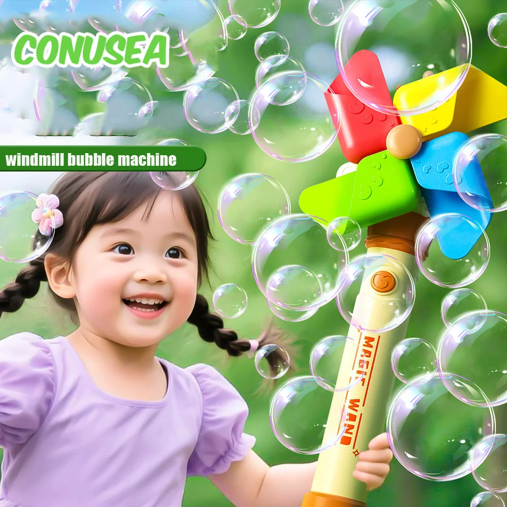

Children Windmill Bubble Machine Electric Soap Bubbles Guns Automaticallybubbles, Blows Sticks Kids Outdoor Games Toys for Child