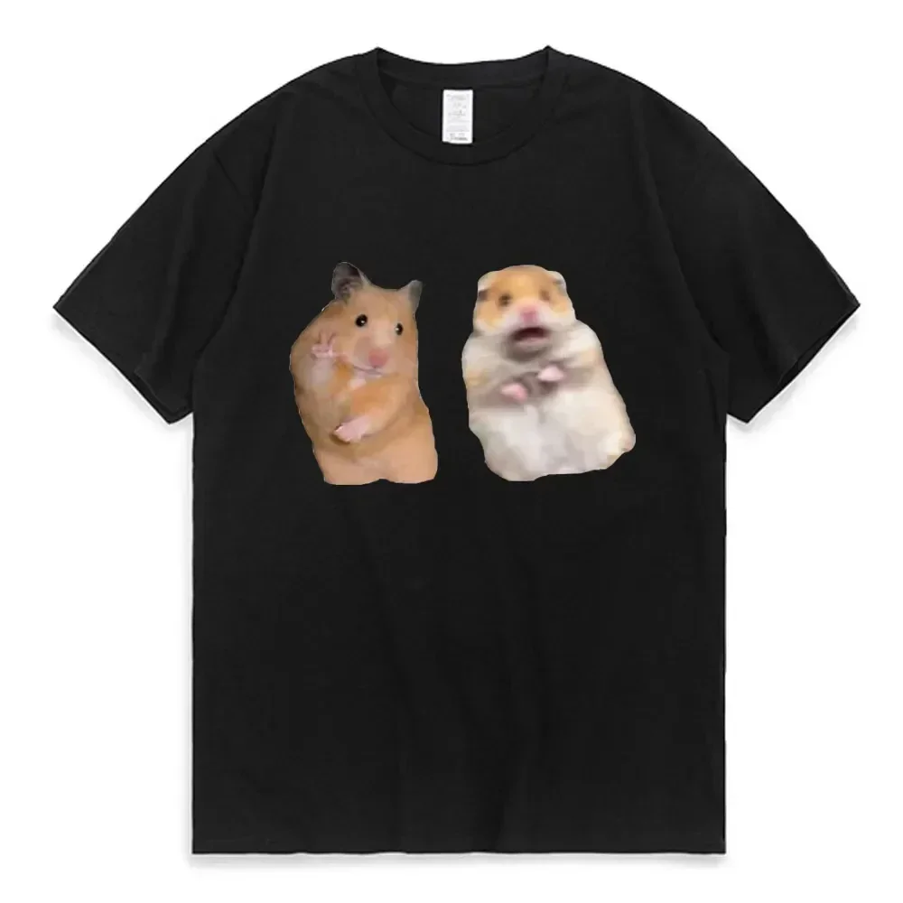 Engraçado sinal de paz e gritando hamster camiseta amantes presente roedor cavy meninos meninas camisetas verão manga curta tshirt