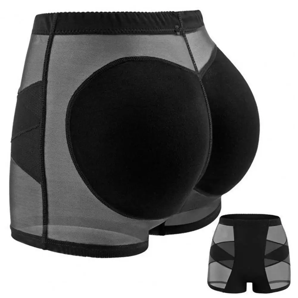 Breathable Underwear Enhancing Women's Figure Tummy Control Underwear with Sponge Pad Butt Lifter Fake Ass Butt Shaper Brief