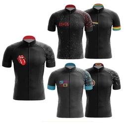 Retro Classic Rock Men's Black Short Sleeve Cycling Jersey Mountain Bike Road Riding Bicycle Clothes