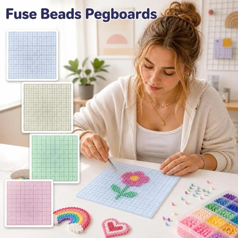 104x104 132x132Pins Fuse Beads Pegboards 2.6mm Beads Matte Color Hama Beads Pegboards DIY Creative Perler Beads Boards