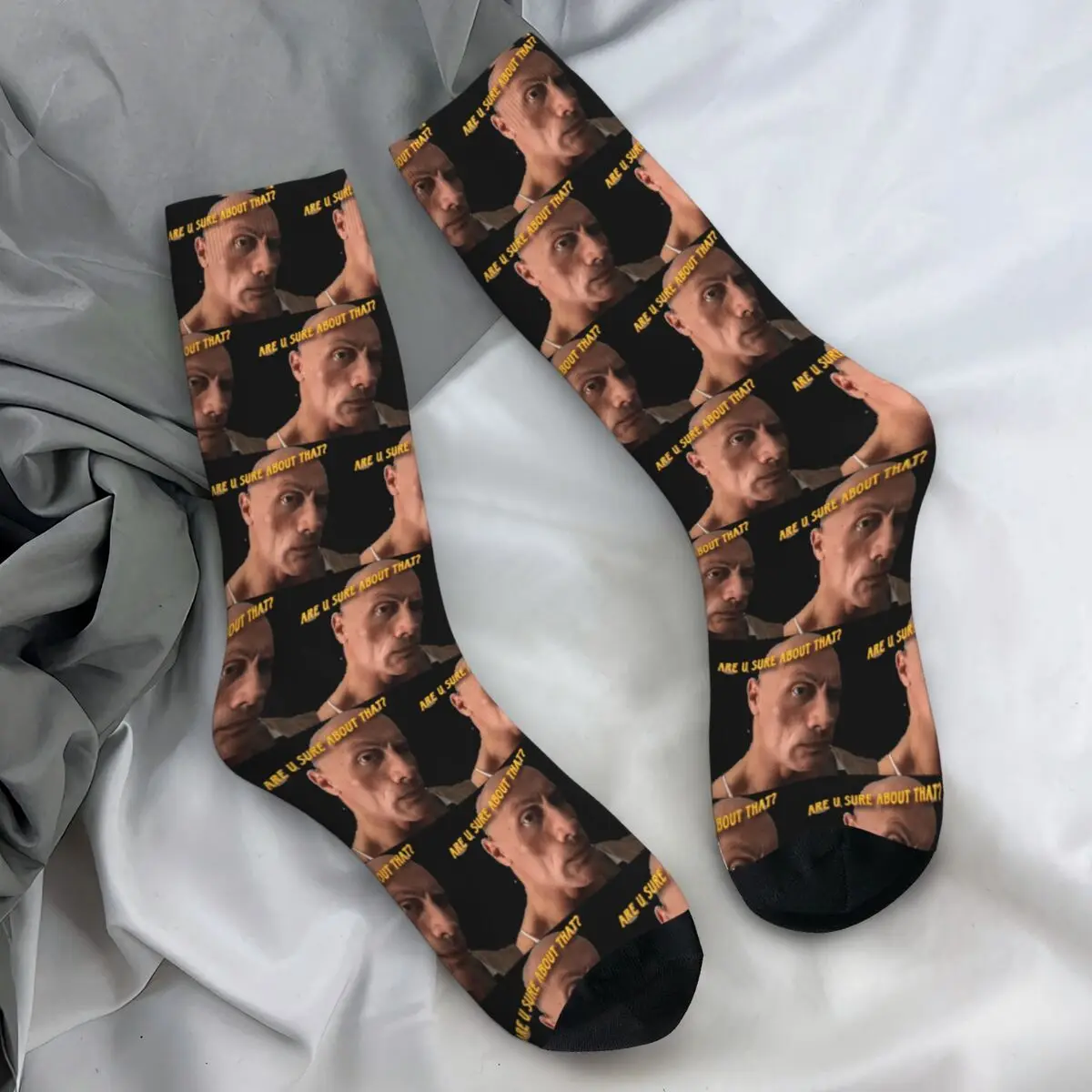 Eyebrow Meme Dwayne The Rock Johnson Socks Casual Stockings Men's Breathable Outdoor Socks Spring Pattern Anti Skid Socks