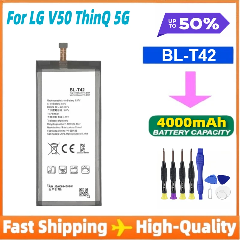 

BL-T42 Battery for LG V50 ThinQ 5G V50ThinQ BL T42 LM-V500 V500N V500EM V500xm Mobile Phone New in Stock Bateria