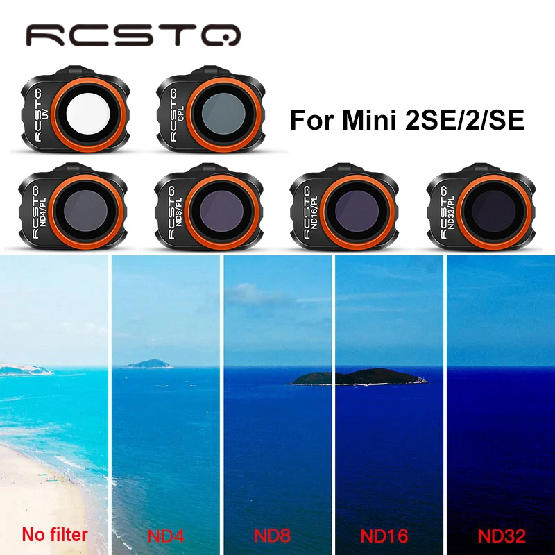 RCSTQ For Dji Mini 2 Drone Camera Lens Filters UV CPL ND4/PL ND8/ PL ND16/ PL ND32/PL Drone Filter for Mini 1/2/SE Accessories