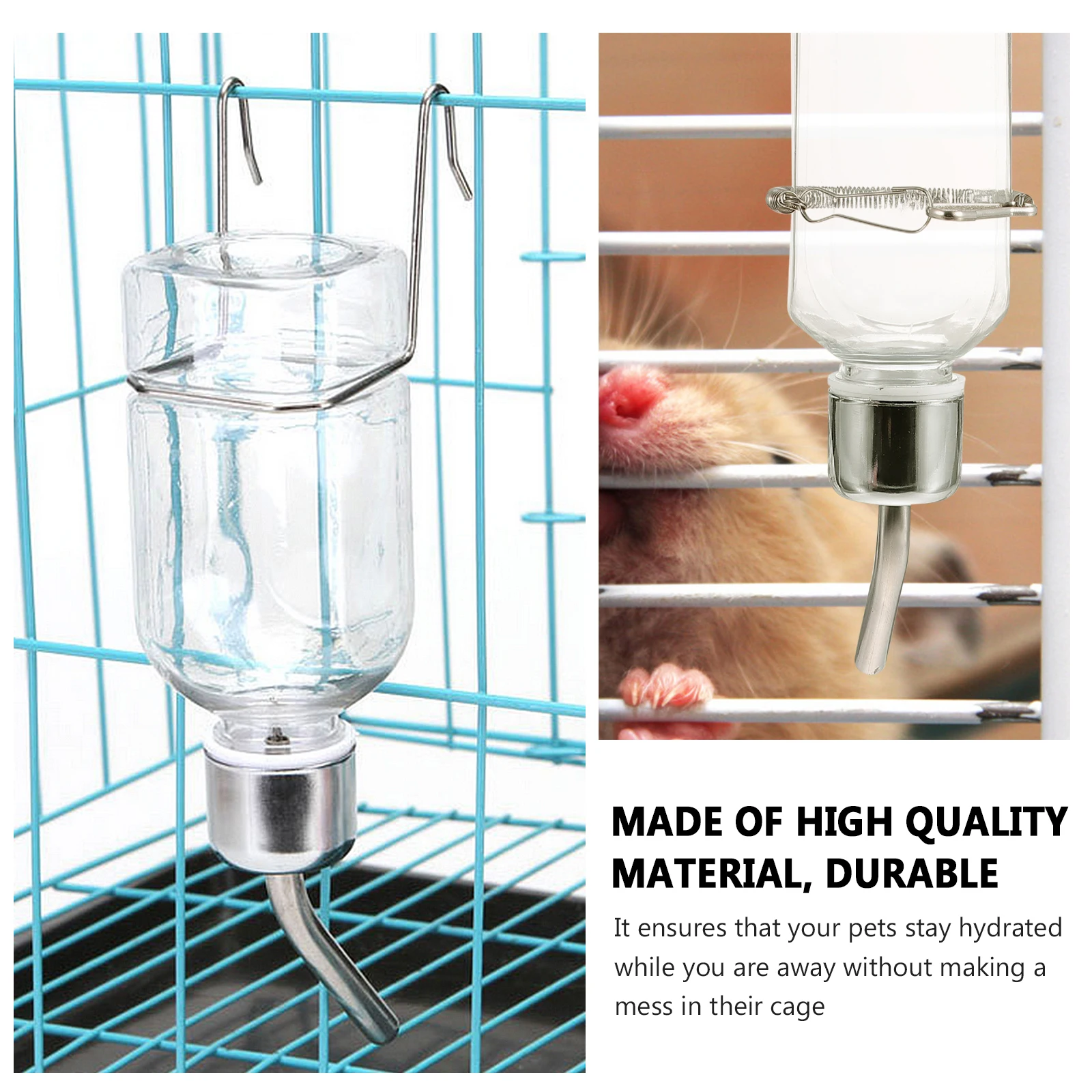 

2Pcs Pet Water Feeder 180ML Leak Proof Safe Materials Environmental Guinea Pigs Drinking Bottle Bowl Feeders Transparent Pet