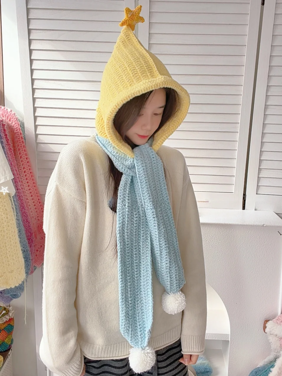 handmade-crochet-star-scarf-and-hat-set-soft-skin-friendly-autumn-winter-cute-all-in-one-hat-ing-material-kit-for-diy-crts