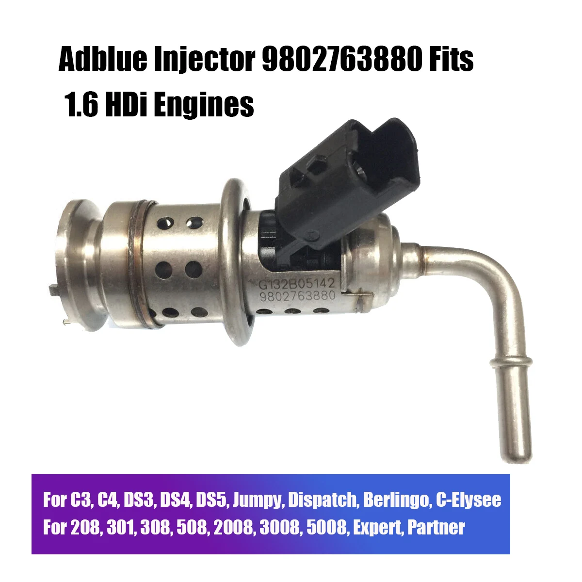 Adblue Injector Fuel Nozzle Valve 9802763880 for Citroen C3 C4 DS3 DS4 Berlingo Peugeot 208 308 508 2008 3008 5008