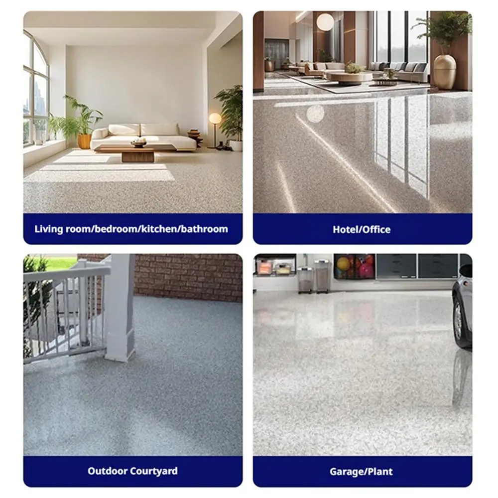 مجموعة طلاء الأرضيات الإيبوكسي - تأثير رخامي ذاتي التسوية للمرآب والمستودعات والأرضيات الصناعية - مقاوم للانزلاق والتآكل