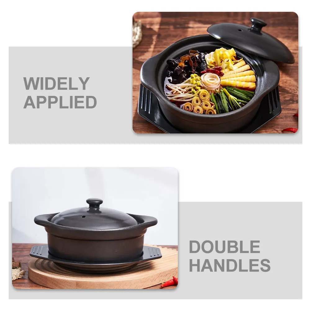 

Ceramic Stew Pot Multi-Functional Cooking Pot Smooth Surface Nonstick Heat Resistant Kitchen Stockpot for Soup Braised Chicken