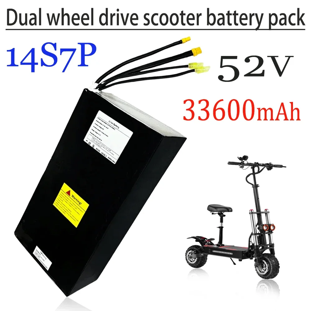 

52V 33.6Ah/33600mAh 21700 14S7P Rechargeable Lithium Battery Pack Suitable For Dual Drive Scooter Battery