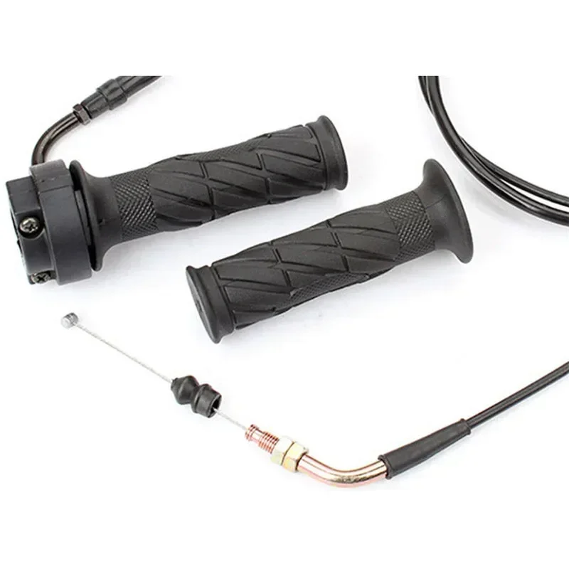 2pcs 23mm Moped Scooter Motorcycle Throttle Handle Turn Handlebar Grip Cable Throttle Cable For GY6 125-150CC ATV Bike