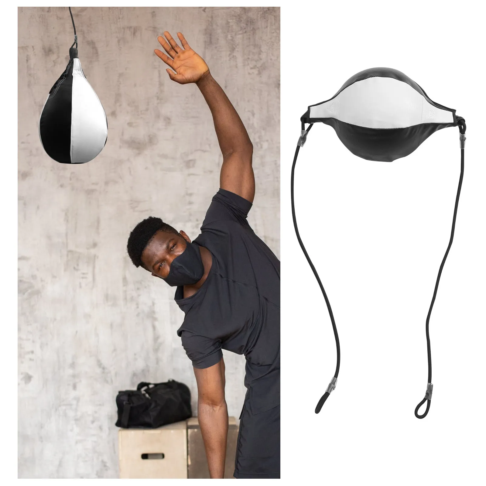 Boxing Ball Double End Punch Bag Floor to Ceiling Mount for Mma Kickboxing Training Home Gym Workout Eye Hand