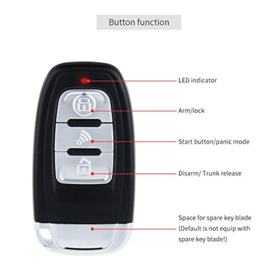 EC003-NS PKE car Alarm Proximity Entry Push Start Button Remote Engine Start Shock Alarm Warning DC12V