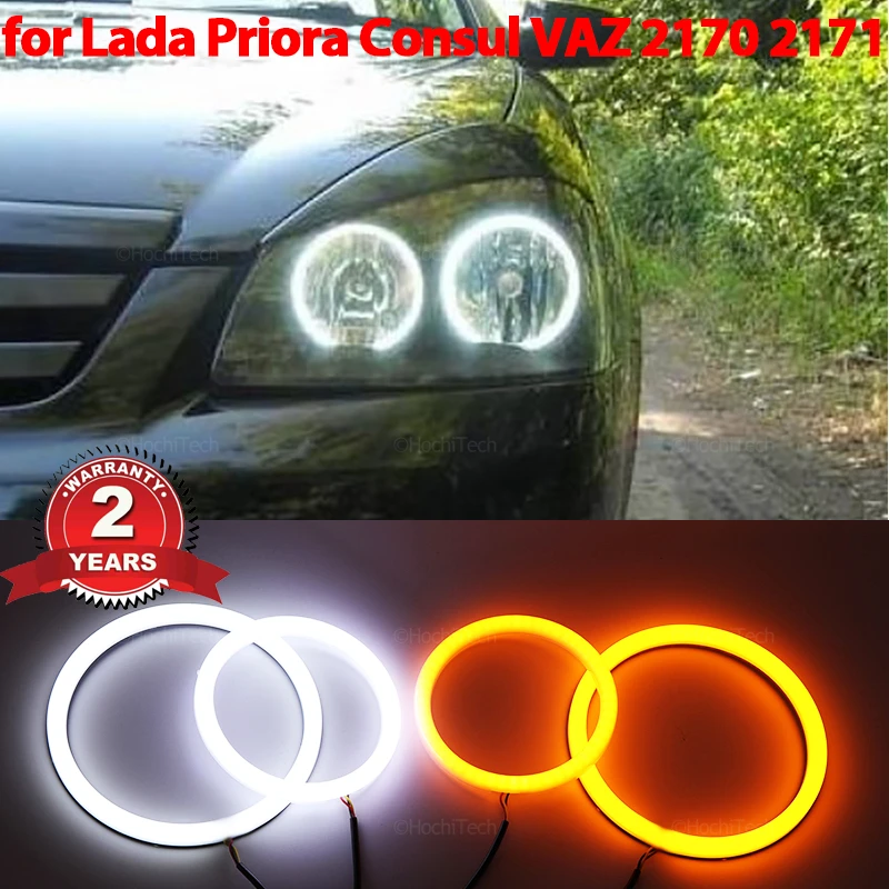 

Cotton LED Angel Eyes Kit Halo Ring Lamps For Lada Priora Consul VAZ 2170 2171 2172 2007-2018 Ultra Bright Refit turn signal