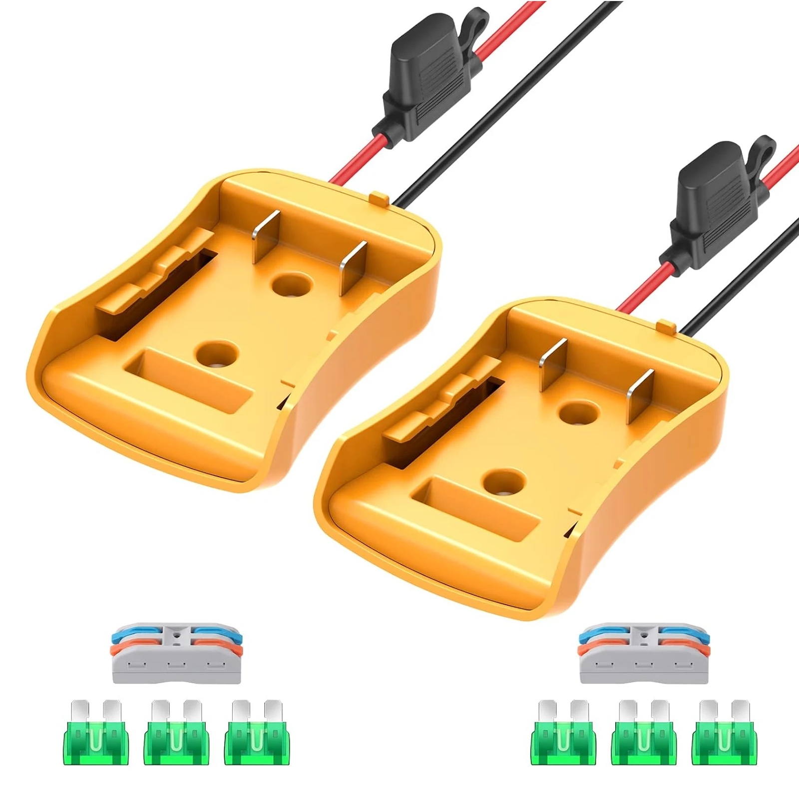 

1/2 Packs Power Wheel Adapter for Dewalt 20V Battery Adapter Power Wheel Battery Converter Kit with Fuses & Wire Terminals
