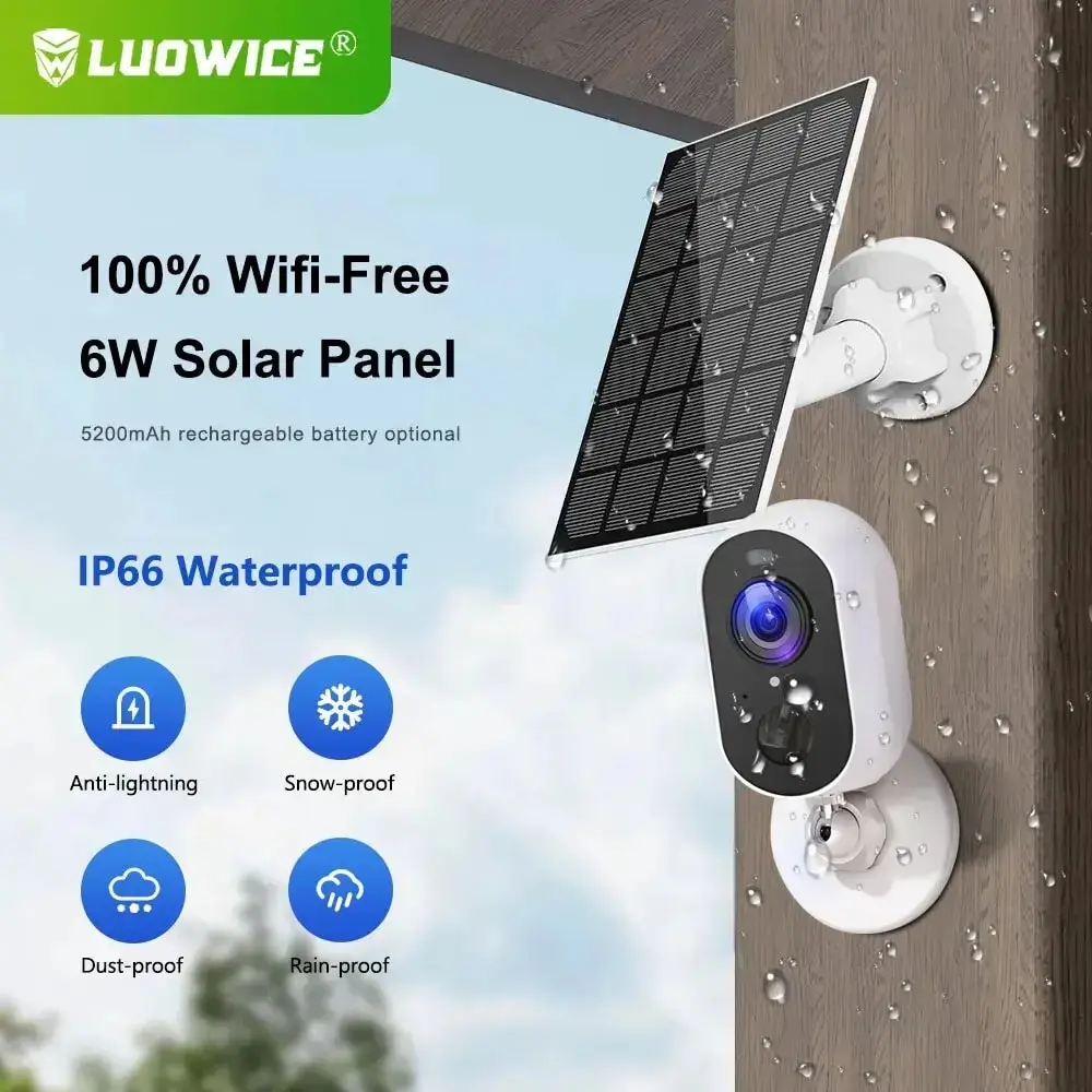 Luowice-À Prova de Intempéries AI Human Detection Surveillance Câmera IP, Bala, Rastreamento Automático, 9MP, WiFi