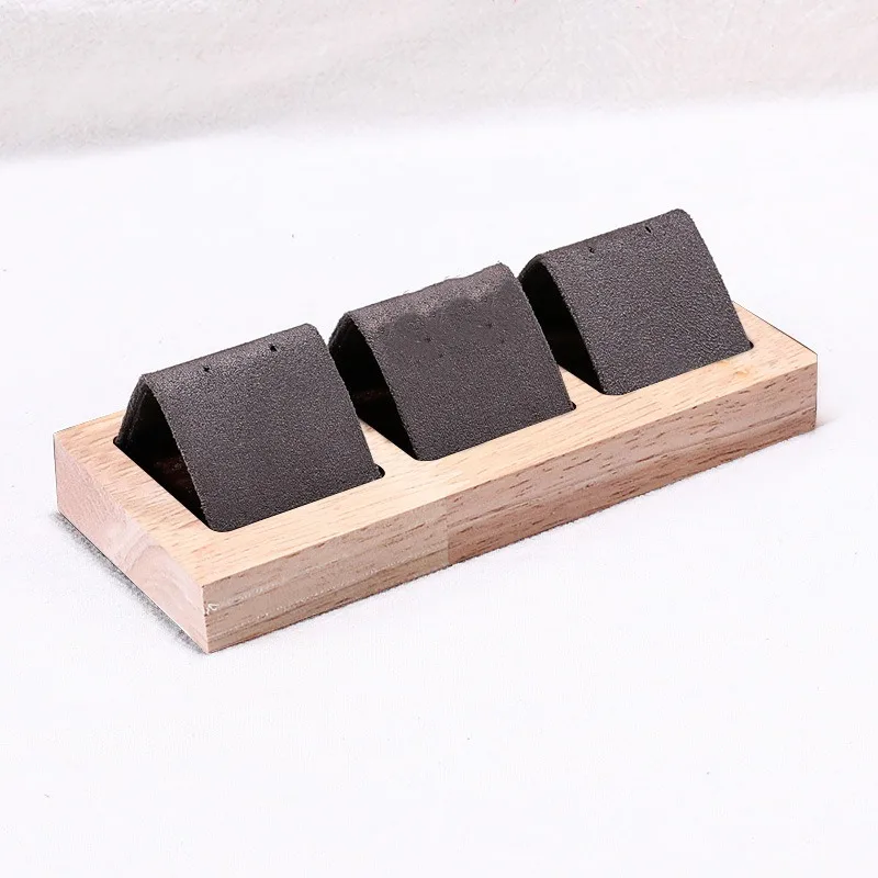 Fashionable 3 Pairs Of Earring Display Tray Solid Wooden Tray Mall Counter Women\'S Exquisite Jewelry Tray