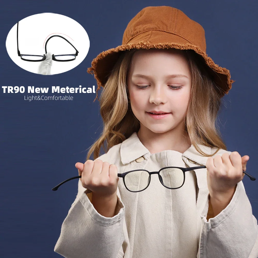 2026 Mädchen Anti-Blaulicht Computerbrille Blockierende Kinder Runde Filterbrille TR90 Mattes Gestell Jungen Brillen – Detail 3
