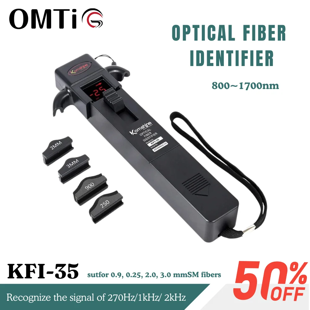 

OMTiG KFI-35 Optical Optic Fiber Identifier 4 Adapters Of 0.25, 0.9, 2.0 3.0Mm Komshine