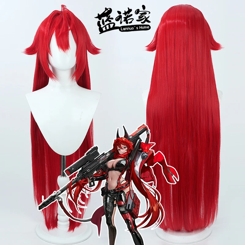 

Red Hood Cosplay Wig NIKKE The Goddess of Victory Red Long 100cm Heat Resistant Synthetic Hair for Halloween Costume Role Play