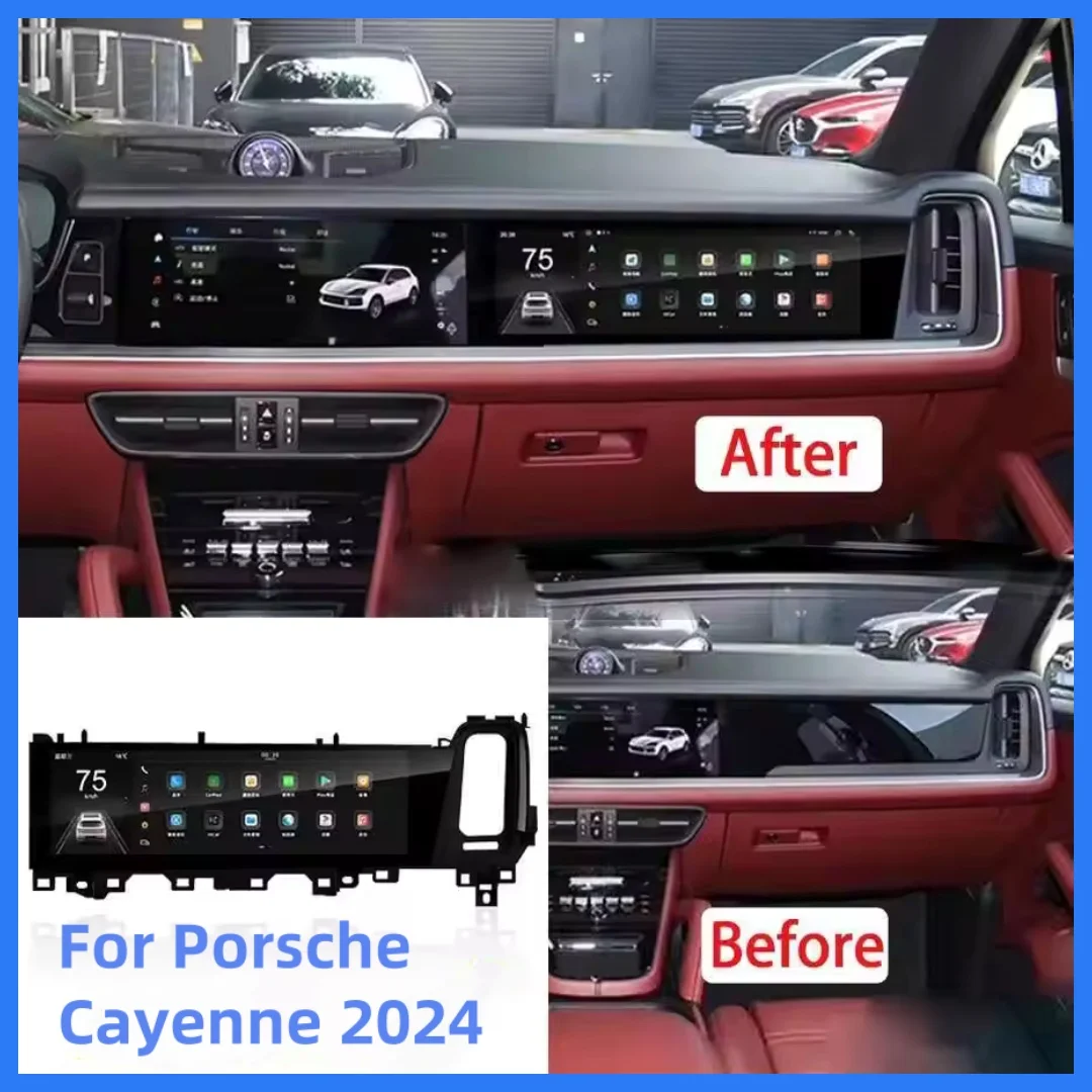 

For Porsche Cayenne 2024 Copilot CarPlay Android Screen Car Navigation Entertainment Screen Player Head Unit Qualcomm SC668S
