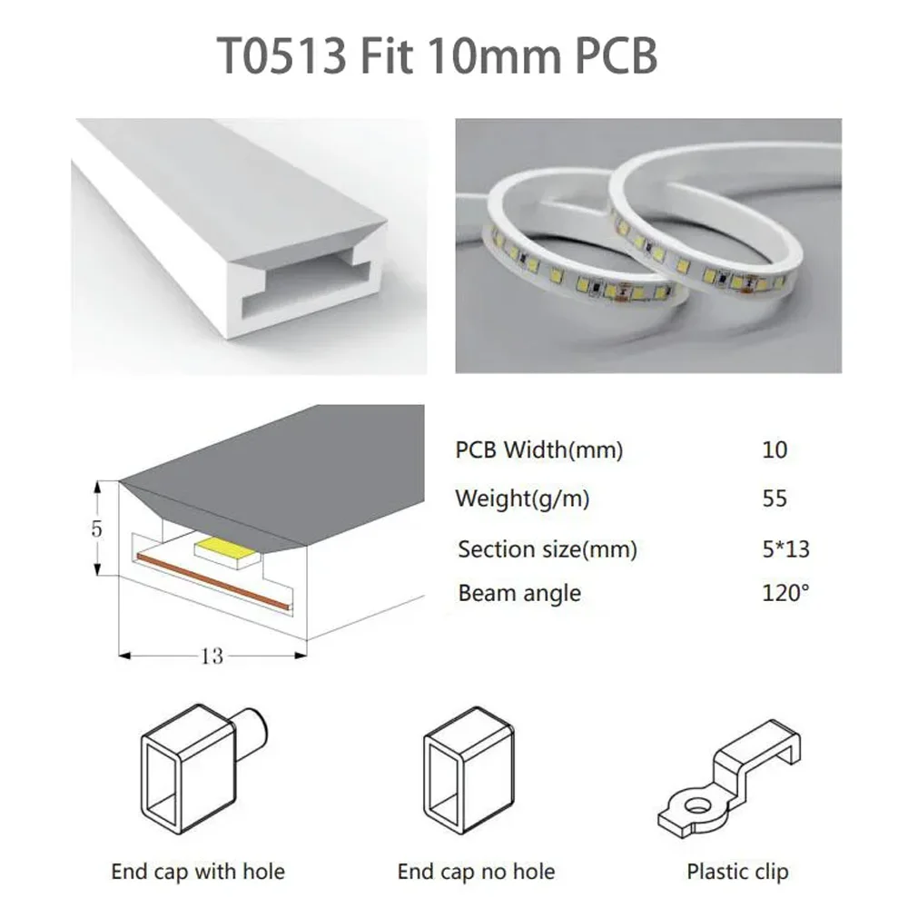 T0511/0513/0515 LED Neon Rope Tube 5050 flexible Led Strip Light Silica Gel silicone hose for WS2812 WS2815 8/10/12mm PCB Lights