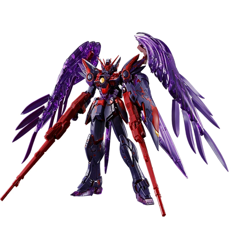 100% Bandai Gundam Model Kit MG 1/100 WING GUNDAM ZERO EW [CROSS CONTRAST COLORS/CLEAR PURPLE] Action Figure Toys for Boys Gift