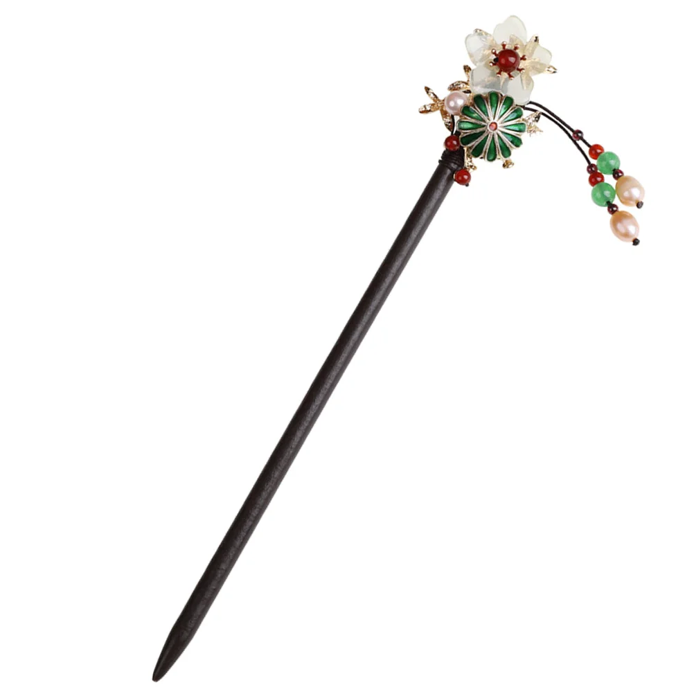 

Retro Wood Hairpin Freshwater Pearl Red Agate Tassel Durable Elegant Accessories Female Hairstyles Photography Gifts