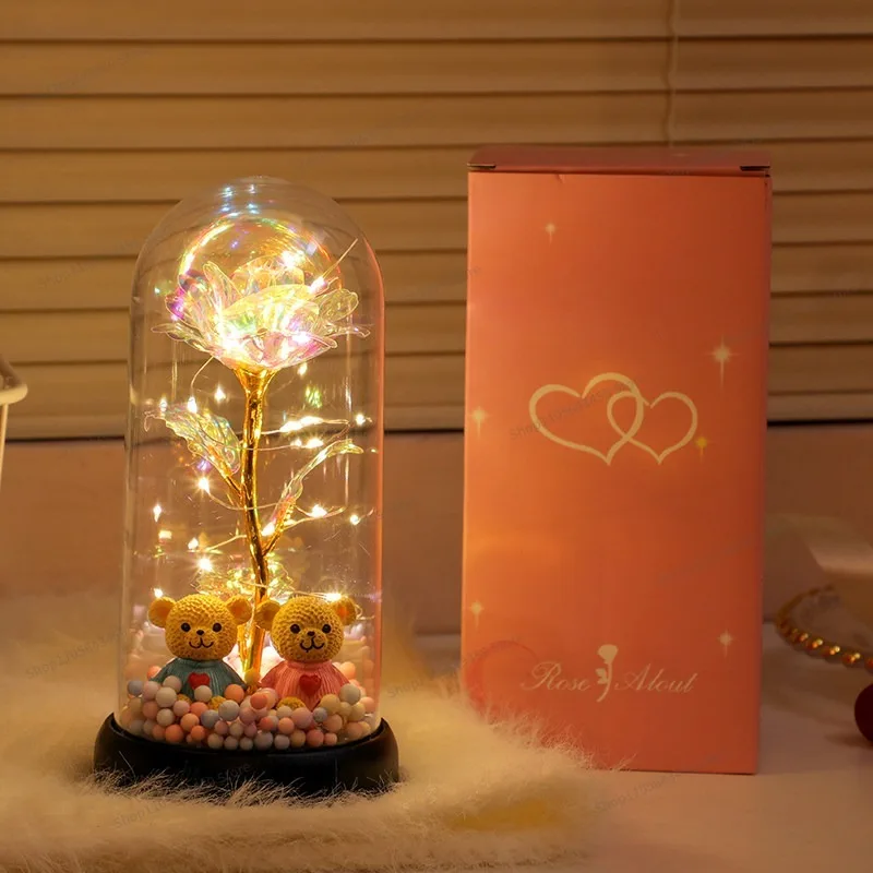 For the everlasting bouquet, rose, night light ornament, practical and sophisticated bedroom decoration