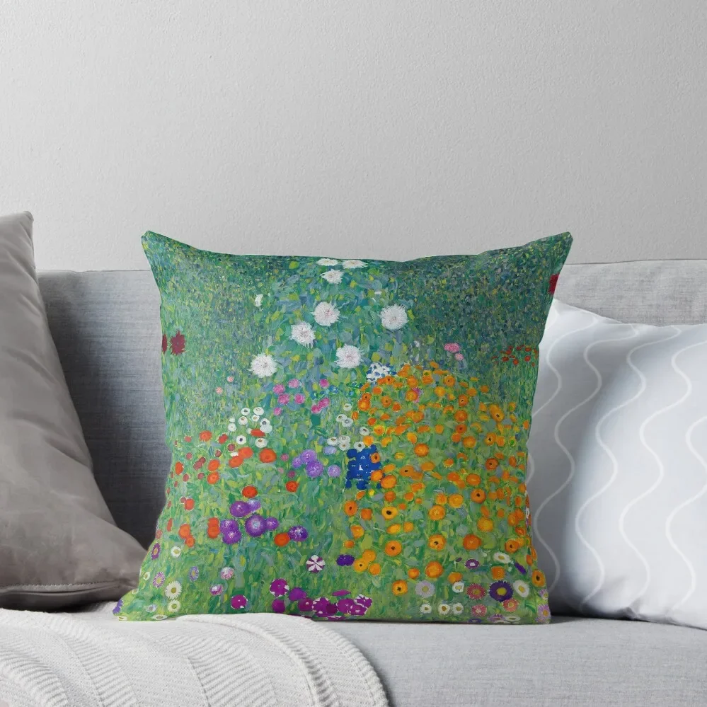 

Gustav Klimt - Cottage Garden Throw Pillow Cushions For Sofa Pillows Aesthetic Decorative Cushions luxury decor