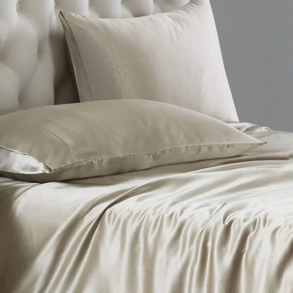 하이 퀄리티 통기성 실크 침구 세트, 천연 뽕나무 실크 새틴, 편안한 정전기 방지 07, 22 엄마, 100%