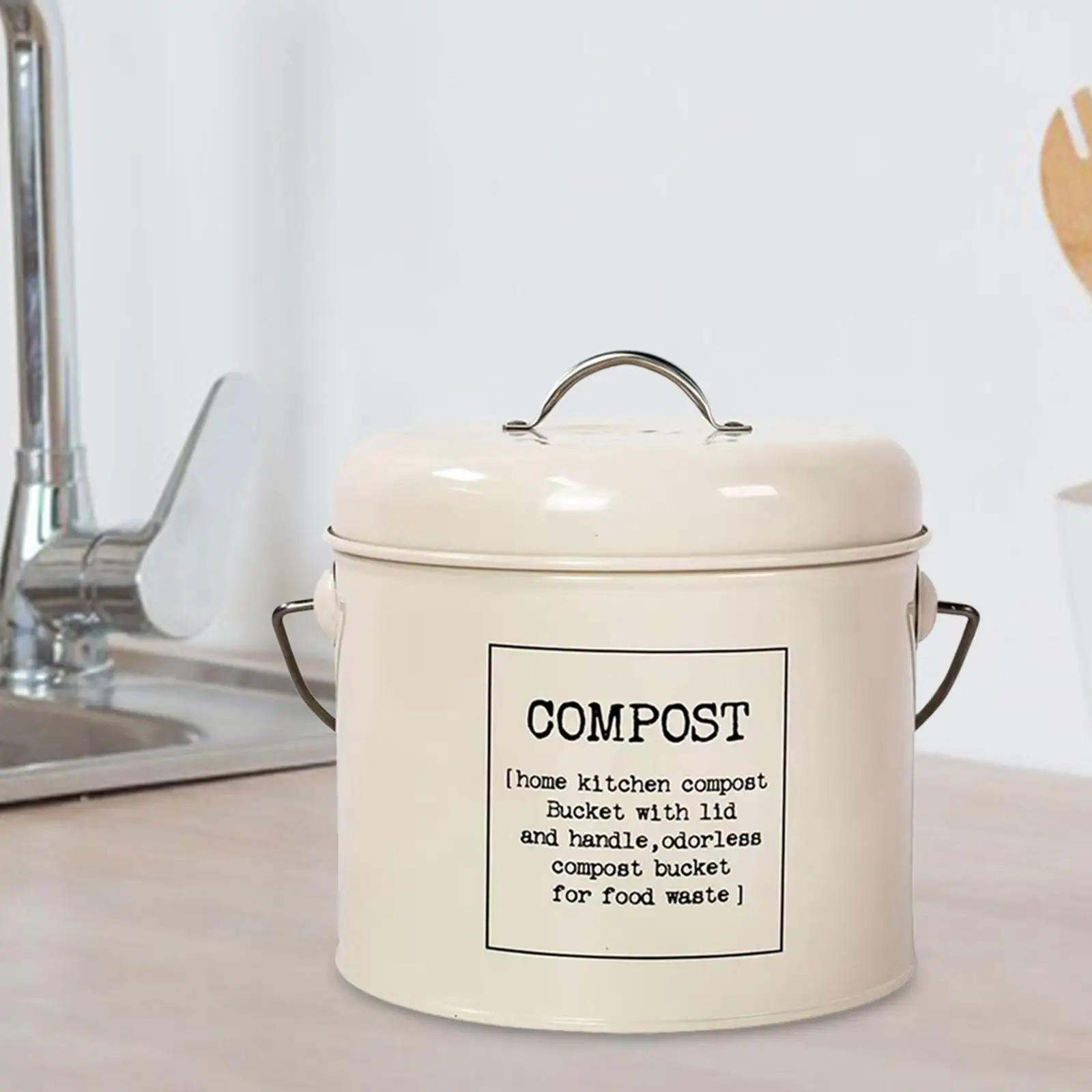 Kitchen Compost Bin Compost Pail Easy Clean Countertop Eco Friendly Trash Bin for Cupboard Office Living Room Kitchen Home