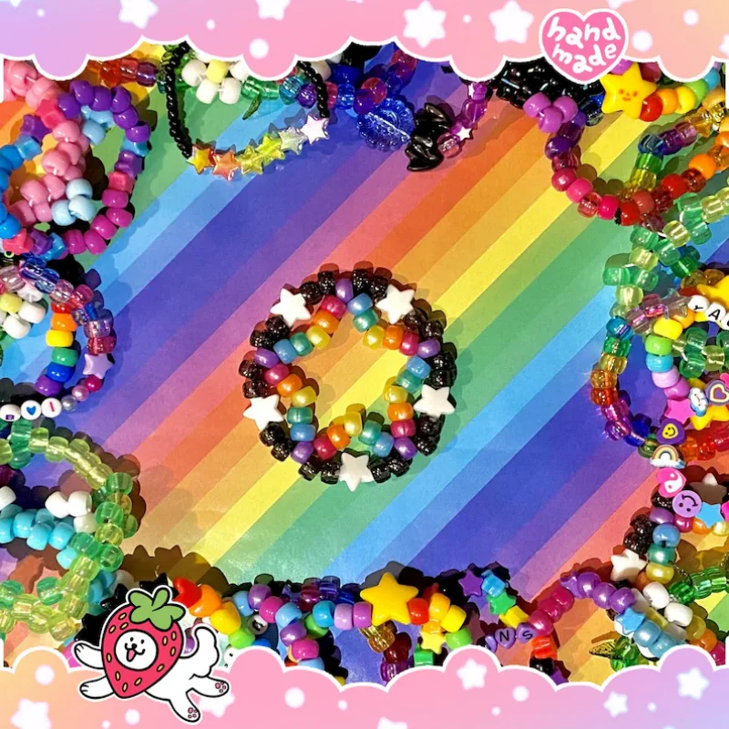 Hidden Star Kandi Bracelet | Super Cute Scenecore Queer Pride Pony Bead Bracelet