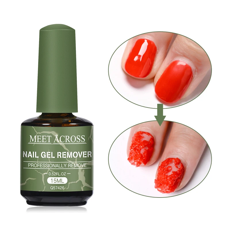 MEET ACROSS 15ml Magic Fast Nail Gel Polish Remover Schoon UV Losweken Semi Permanente Vernis Nail Art Removal gereedschap Manicure