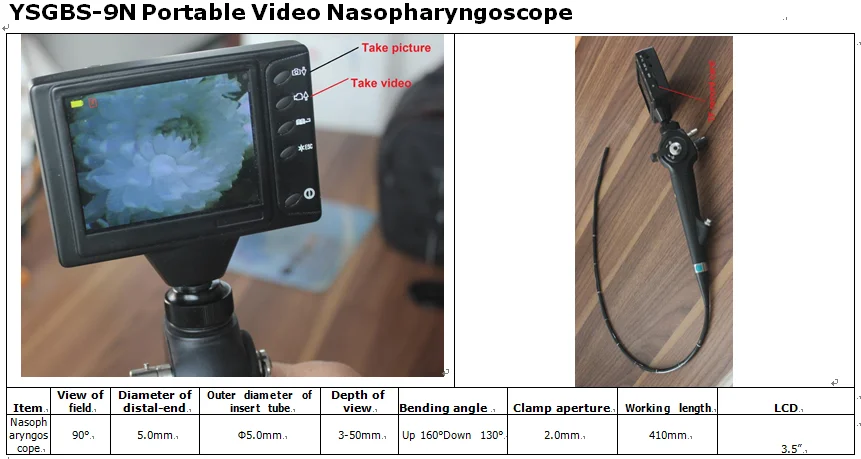 2026 New YSGBS-9N Handheld ENT Endoscope Video Scope Flexible Nasopharyngoscope