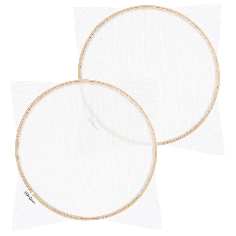 

2pcs Round Paper Making Frame 30Cm Wooden Diy Craft Screen For Handmade Paper Soap Printing T-Shirt Bag Cloth Reusable